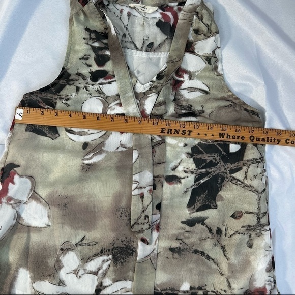 Entro sleeveless floral tunic with neck tie sheer fully lined Small - Picture 4 of 8